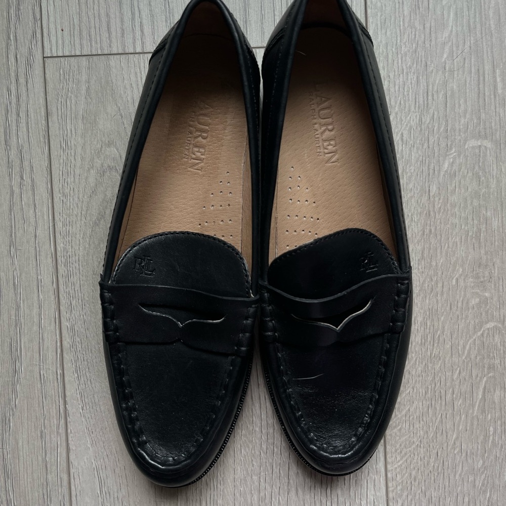 Ralph Lauren Black Penny Loafers Flats